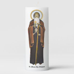 St. Moses the Ethiopian,St. Moses the Black Pillar Candle