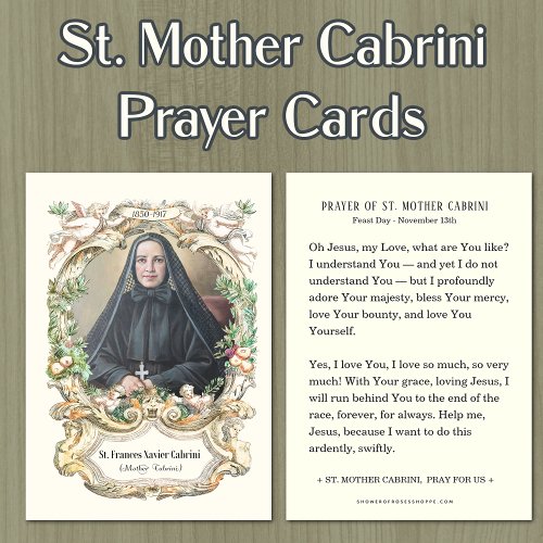 St Mother Cabrini Prayer Religious Nun