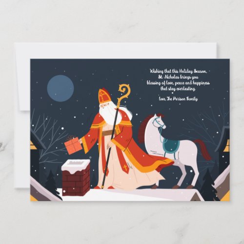 St Nicholas and His Horse Greeting Card