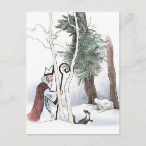 St Nicholas and the Pine Marten Postcard