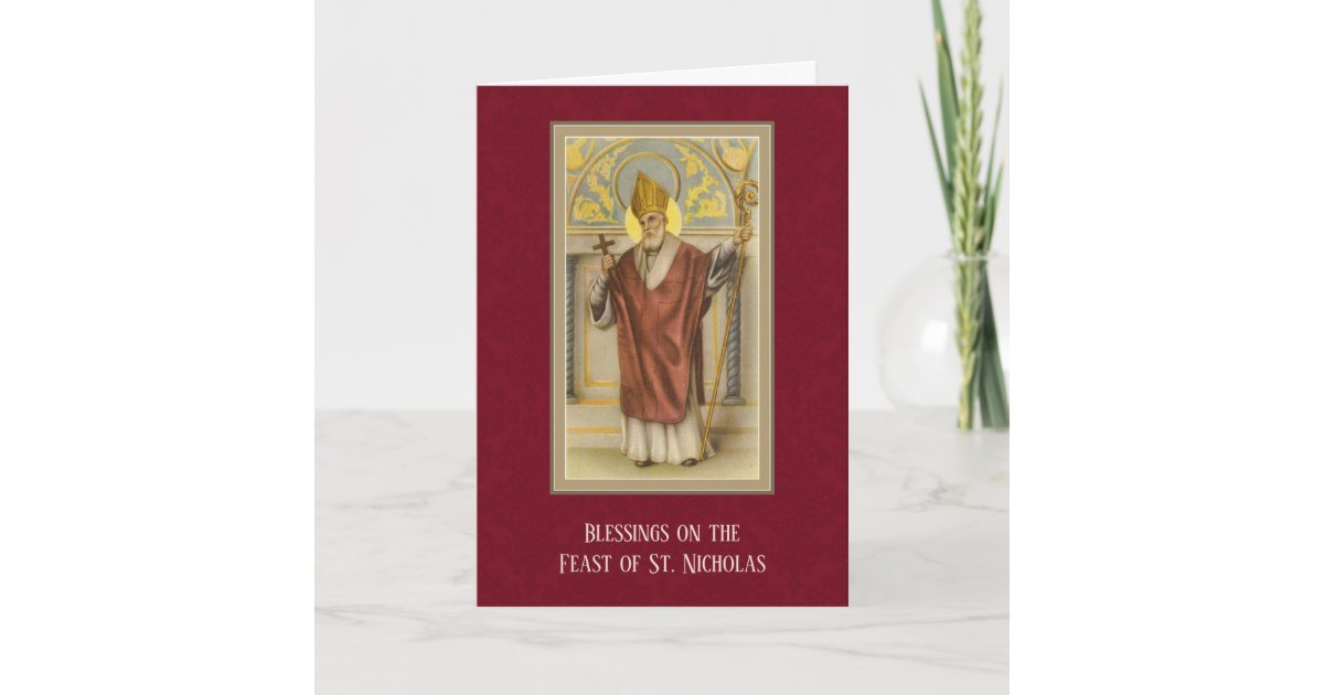 St Nicholas Catholic Feast Day Religious Holiday Card Zazzle Com