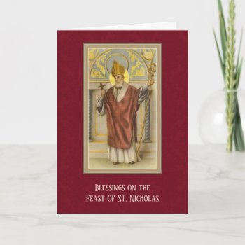 St. Nicholas Catholic Feast Day Religious Holiday Card by ShowerOfRoses at Zazzle