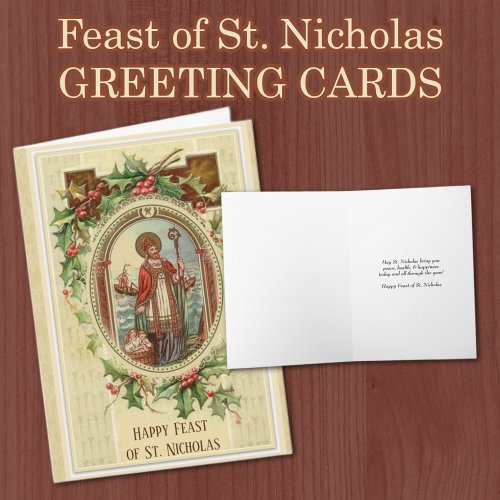 St Nicholas Catholic Feast Day Religious Holiday Card
