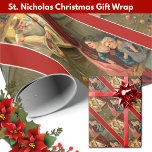 St. Nicholas Children Fruit Toys Feast Christmas Wrapping Paper<br><div class="desc">Beauitful vintage image of St. Nicholas delivering toys,  fruits and candy to the young boys and girls on the Feast of St. Nicholas</div>