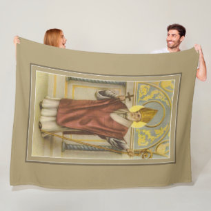 St. Nicholas Christmas Catholic Bishop Fleece Blanket