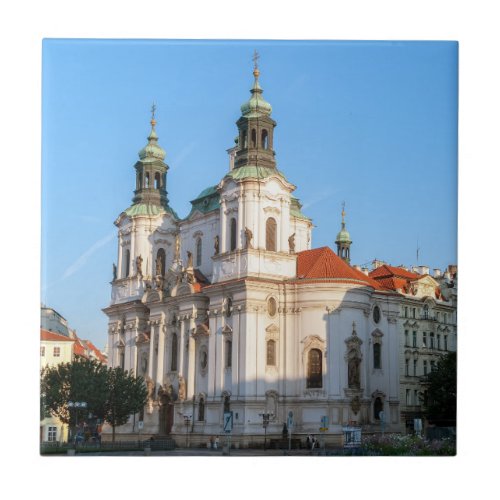 St Nicholas Church in the old town of Prague Ceramic Tile