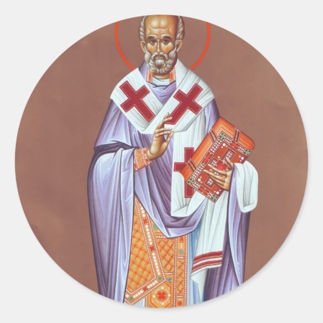 st. nicholas classic round sticker (Front)