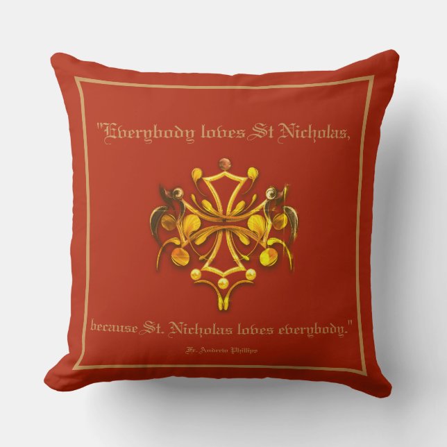 "St. Nicholas Day", Throw Pillow (Front)
