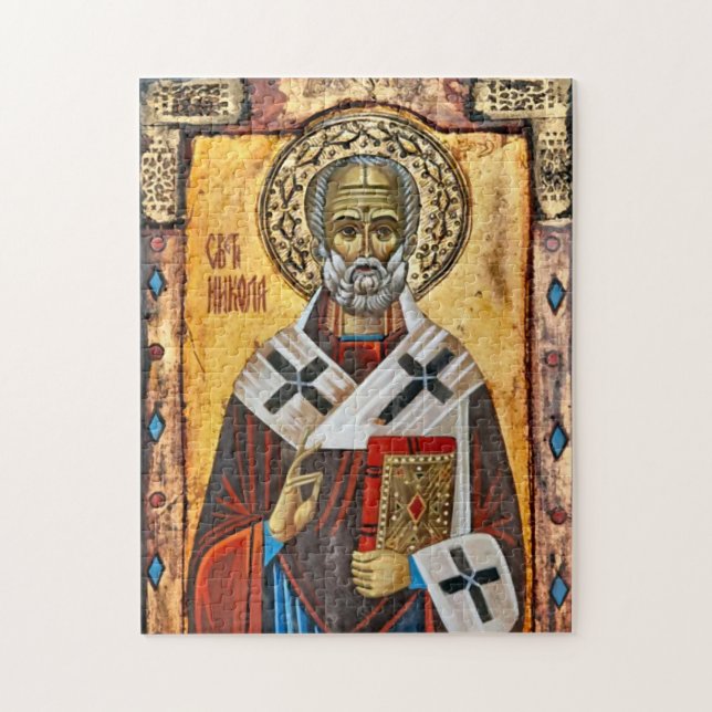 St. Nicholas Eastern Orthodox Christian Icon Jigsaw Puzzle (Vertical)