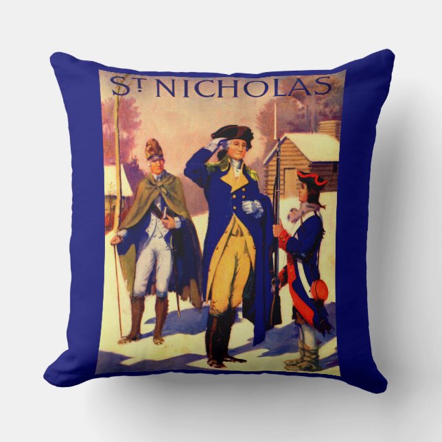 St. Nicholas February 1929 George Washington cover Throw Pillow (Front)