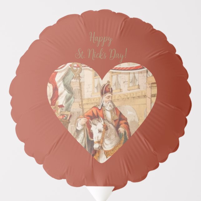 St. Nicholas Heart Sinterklaas St. Nick's Day Balloon (Front)