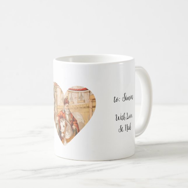 St. Nicholas Heart Sinterklaas St. Nick's Day Coffee Mug (Front Right)