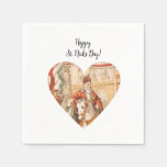 St. Nicholas Heart Sinterklaas St. Nick&#39;s Day Napkins