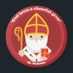 St. Nicholas Magnet<br><div class="desc">A cute and happy St. Nicholas icon to bring love, joy and hope to your loved ones and yourself.</div>