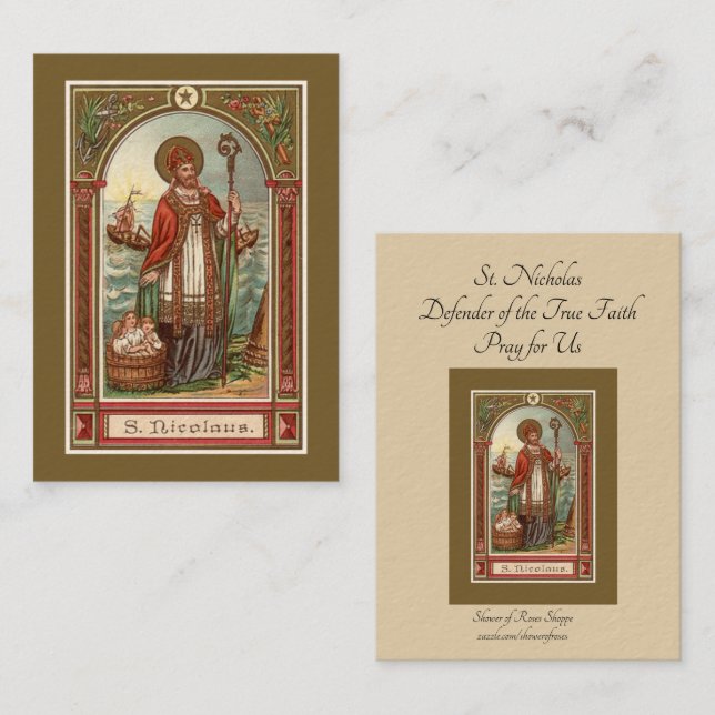 St. Nicholas of Myra Bishop Holy Cards (Front/Back)