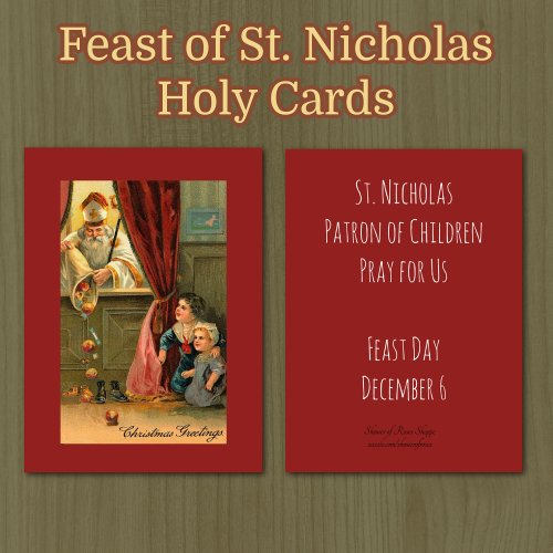 St Nicholas of Myra Bishop Holy Cards