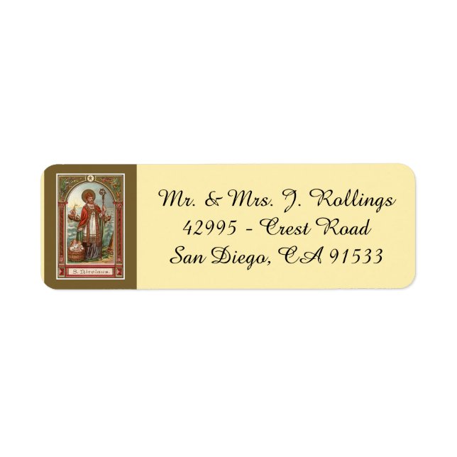 St. Nicholas of Myra Bishop Label (Front)