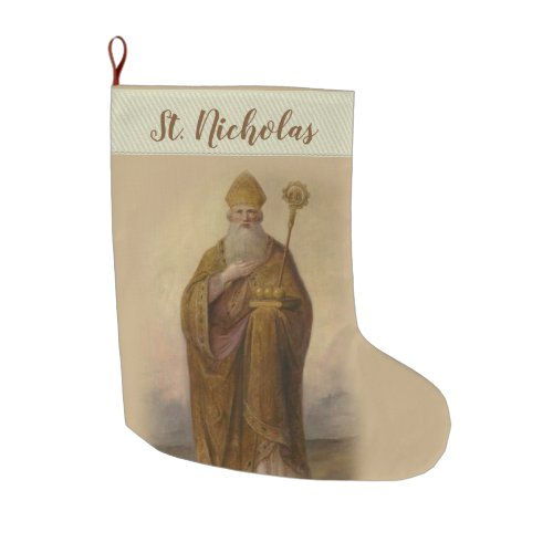 St Nicholas of Myra Bishop Large Christmas Stocking