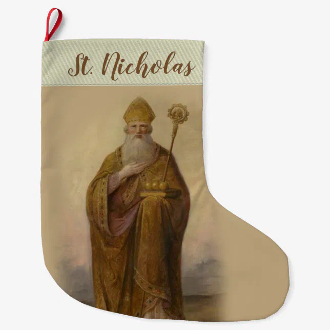 St. Nicholas of Myra Bishop Large Christmas Stocking | Zazzle