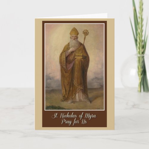 St Nicholas of Myra Bishop Priest Christmas Holiday Card