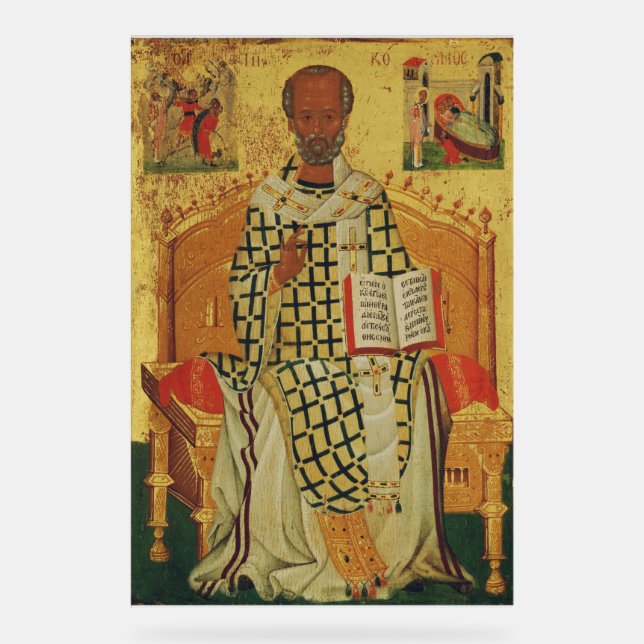 St. Nicholas of Myra Byzantine Orthodox Icon Acrylic Sign (Front)