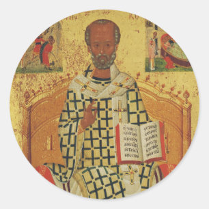 St. Nicholas of Myra Byzantine Orthodox Icon Classic Round Sticker