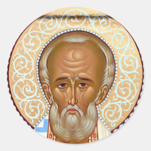 St. Nicholas of Myra Byzantine Orthodox Icon Classic Round Sticker