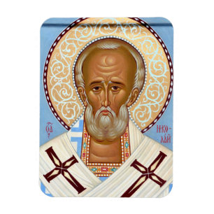 St. Nicholas of Myra Byzantine Orthodox Icon Magnet