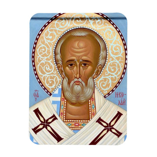 St. Nicholas of Myra Byzantine Orthodox Icon Magnet (Vertical)