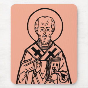 St. Nicholas of Myra Byzantine Orthodox Icon Mouse Pad