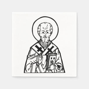 St. Nicholas of Myra Byzantine Orthodox Icon Napkins