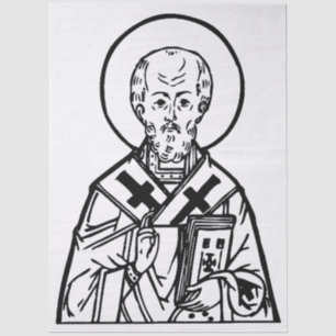 St. Nicholas of Myra Byzantine Orthodox Icon Tissue Paper