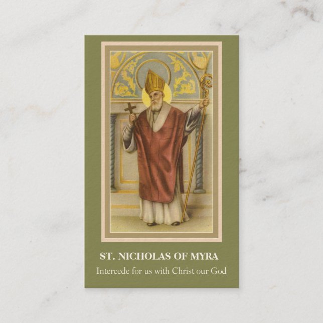 ST. NICHOLAS OF MYRA PRAYER BUSINESS CARD (Front)