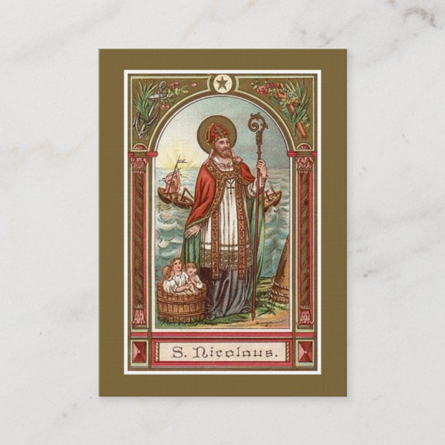 St. Nicholas of Myra Prayer Christmas Business Card (Front)