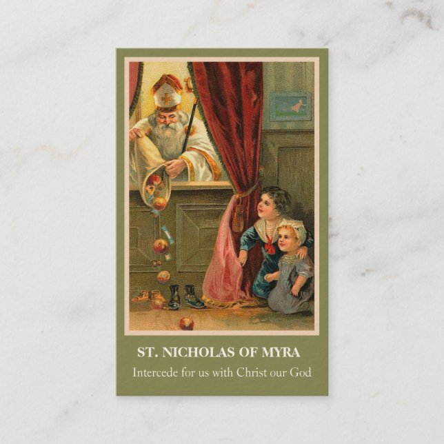 ST. NICHOLAS OF MYRA PRAYER HOLY CARDS (Front)