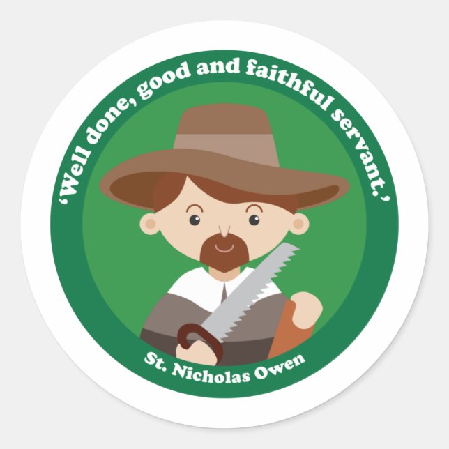 St. Nicholas Owen Classic Round Sticker (Front)