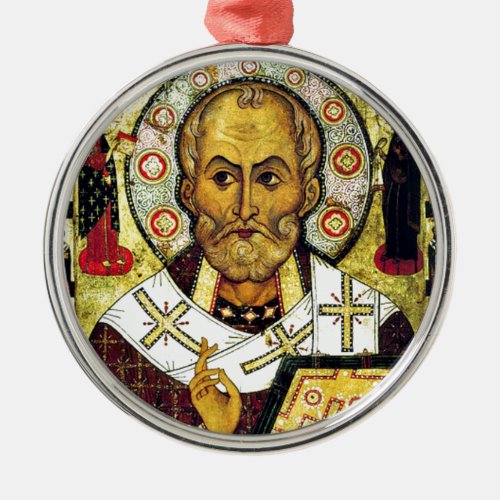 St Nicholas _ Patron Saint of Children Metal Ornament