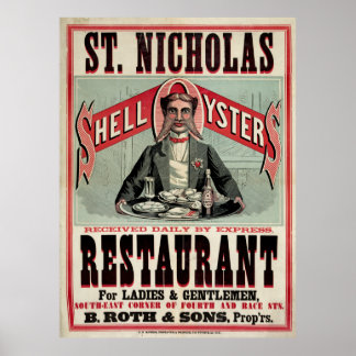 St. Nicholas Restaurant,  Cincinnati, Vintage Ad Poster