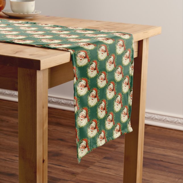 St Nicholas Retro Pattern Christmas Medium Table Runner (In Situ)