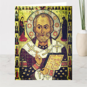 St. Nicholas Russian icon Letterpress Thank You Card