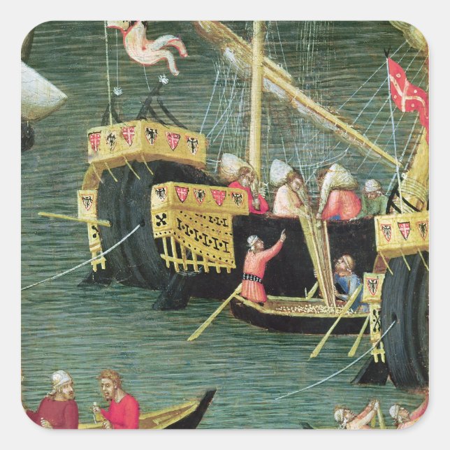 St. Nicholas Saves Mira from Famine Square Sticker (Front)