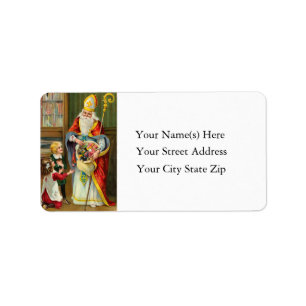 St. Nicholas Vintage Address Label
