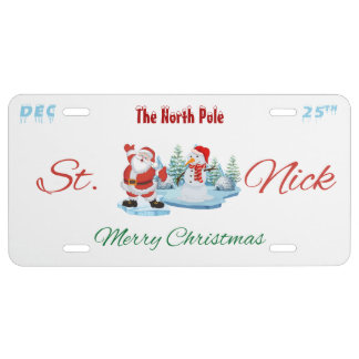 St. Nick Christmas License Plate