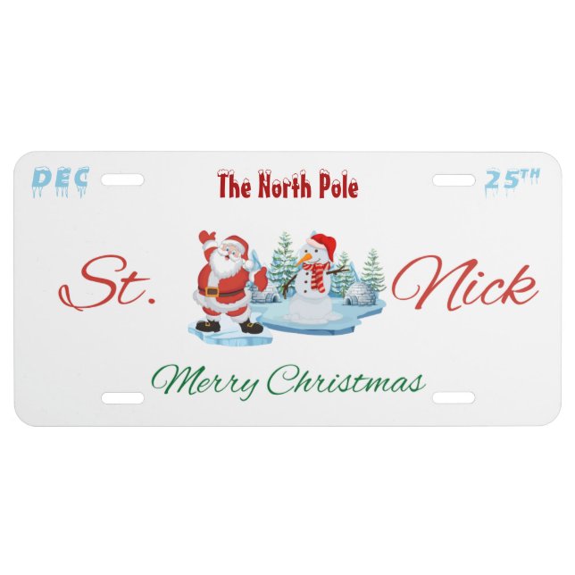 St. Nick Christmas License Plate (Front)