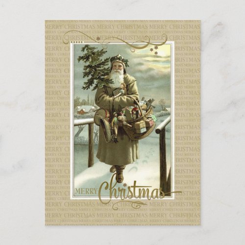 St Nick Christmas Vintage Reproduction Postcard