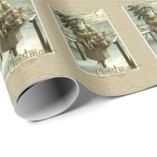 St Nick Christmas Vintage Reproduction Wrapping Paper