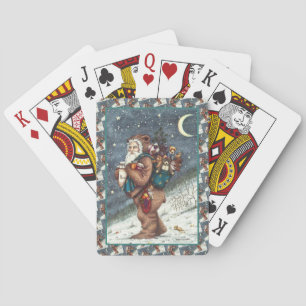 ST. NICK IN TEDDY BEAR SUIT, CHRISTMAS TEDDIES POKER CARDS