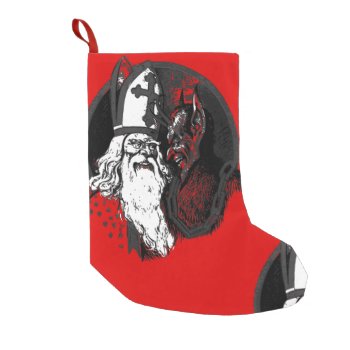 St Nick Krampus Small Christmas Stocking by funnychristmas at Zazzle