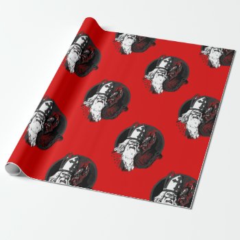 St Nick Krampus Wrapping Paper by funnychristmas at Zazzle
