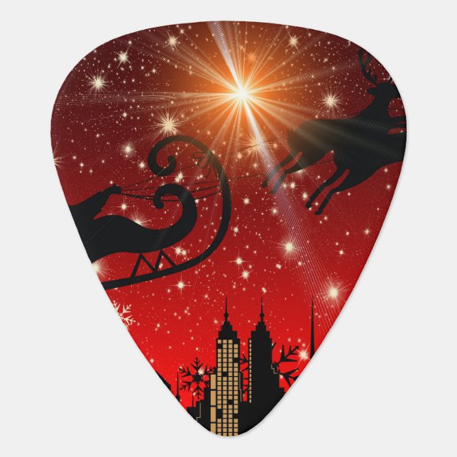 St Nick on Christmas Eve Guitar Pick (Front)